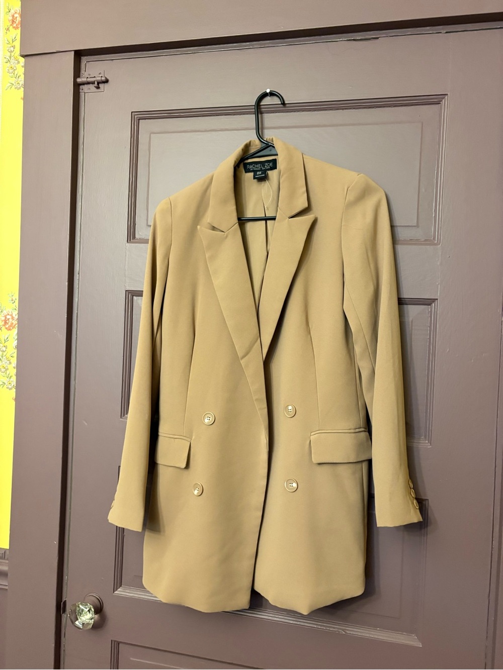 Rachel Zoe Double-Breasted Tan/camel oversized Blazer,XS